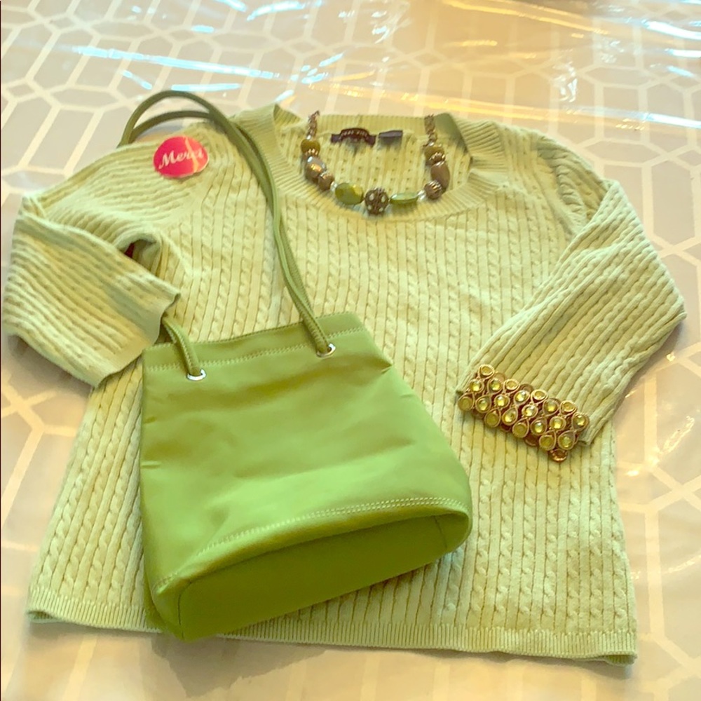 🌸Jeanne Pierre green knit top size s🌸